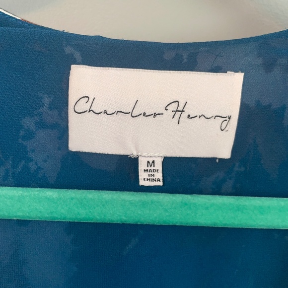 EUC Charles Henry Floral Shift Dress Flounce Ruffle Sleeve Size Medium - Picture 3 of 10